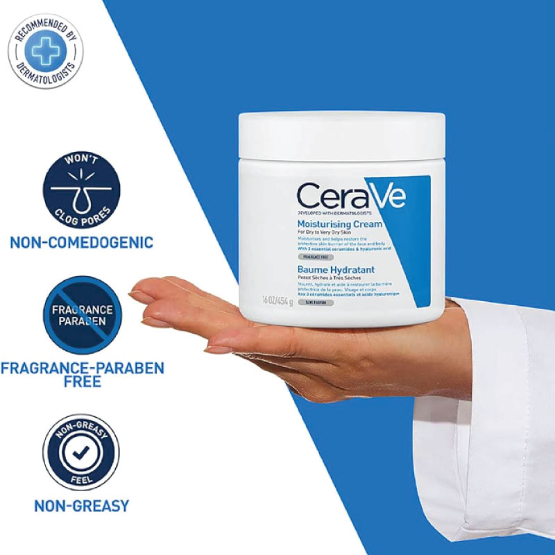 Picture of Cerave Moisturizing Cream Nicotinamide Hydrating Repair Skin Barrier Moisturizer Brighten Skin Tone Face Cream C Cream 85g