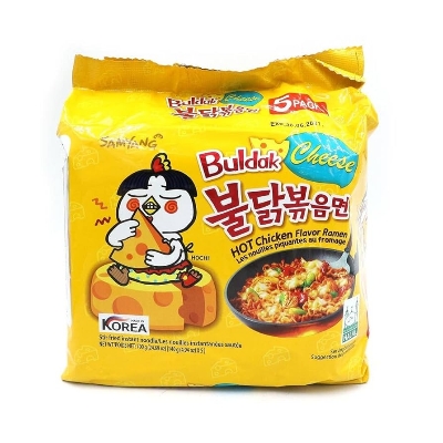 Picture of Noodles Samyang Buldak Cheese Hot Chicken Flavour Ramen - Pack of 5 (140gm*5)