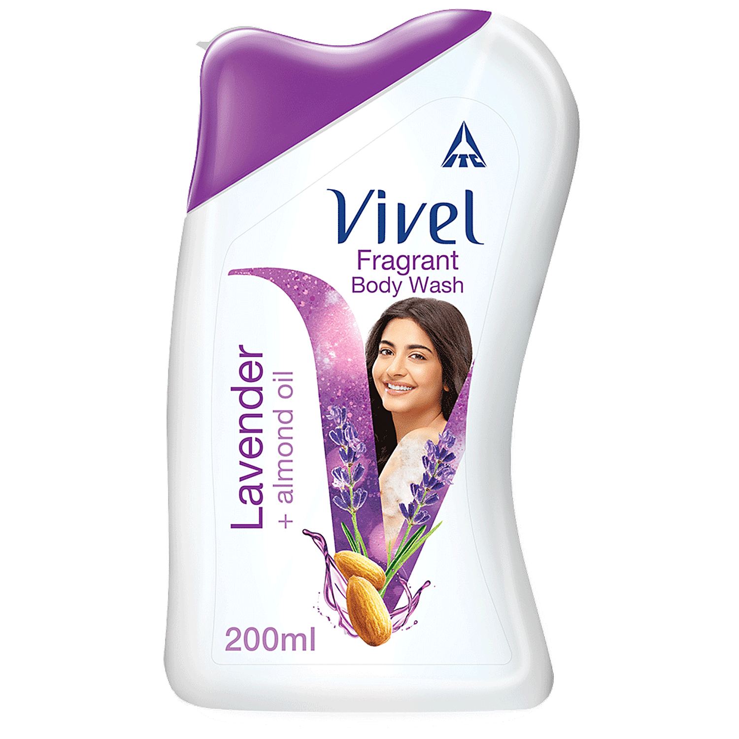 Picture of Indian Vivel Body Wash, Lavender & Almond Oil Shower Creme (200ml)