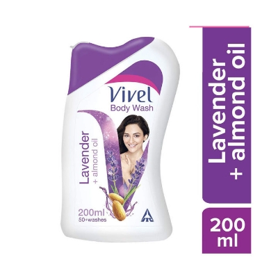 Picture of Indian Vivel Body Wash, Lavender & Almond Oil Shower Creme (200ml)