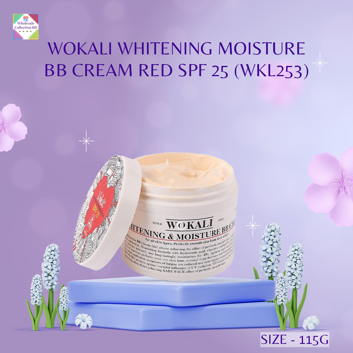 Picture of Wokali Whitening & Moisturizing SPF 25 BB Cream- 115g (Red-WKL253)