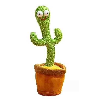 Picture of Dancing Cactus Toy - Talking & Singing Plush Toy, Repeats What You Say, LED Light Up, Baby Voice Recording, Wriggling Electronic Toy for Kids & Toddlers, Gift for Boys & Girls