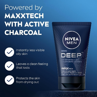 Picture of NIVEA MEN Deep Face & Beard Wash, 100mL