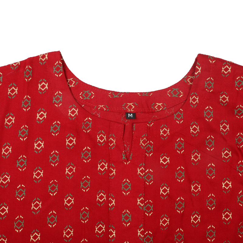 Picture of Red Linen Kurti Picture of Red Linen Kurti
