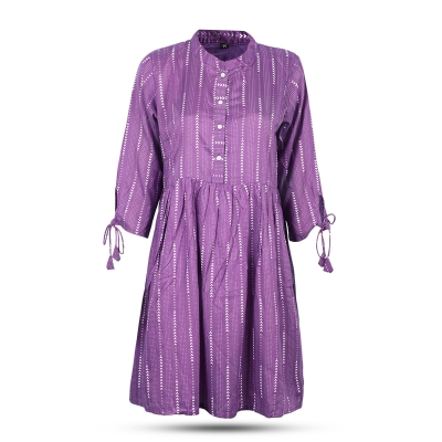 Picture of Silver Stripe Purple Kurti Picture of Silver Stripe Purple Kurti