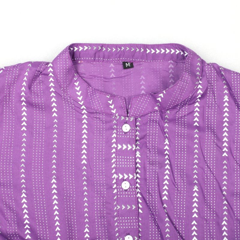 Picture of Silver Stripe Purple Kurti Picture of Silver Stripe Purple Kurti