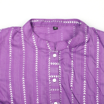 Picture of Silver Stripe Purple Kurti Picture of Silver Stripe Purple Kurti