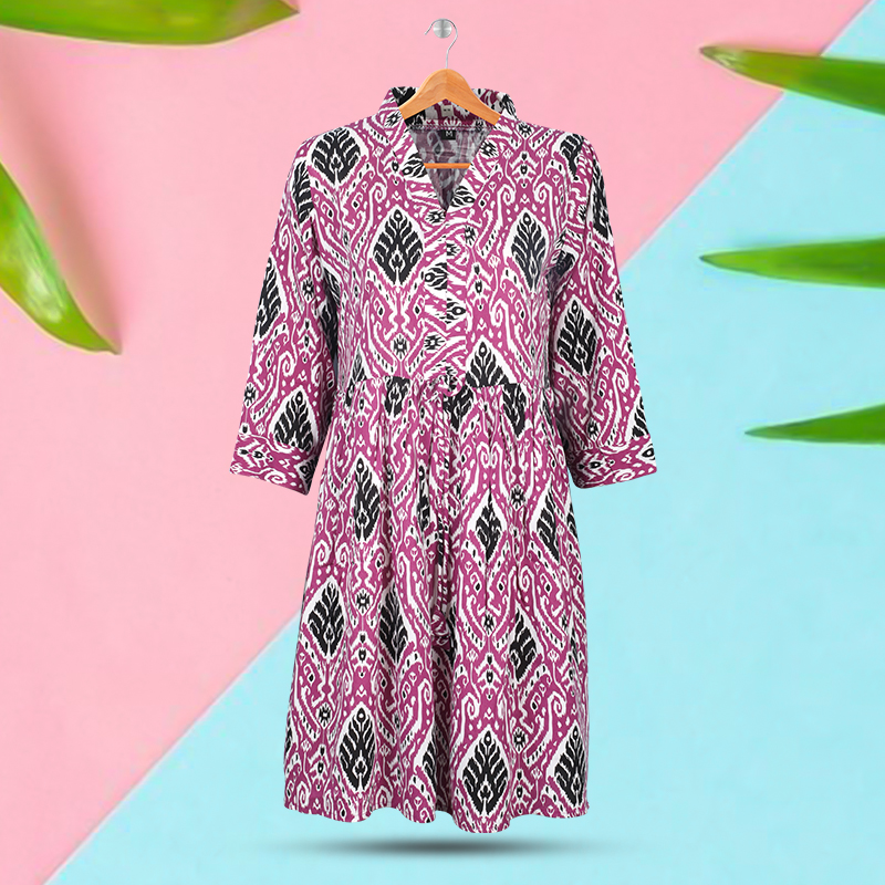 Picture of Multicolour Linen Kurti Picture of Multicolour Linen Kurti