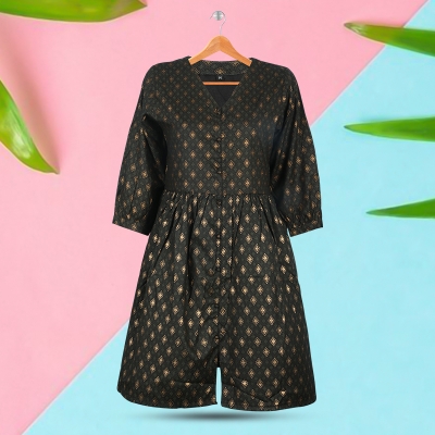 Picture of Bottle Green Kurti with afsan work