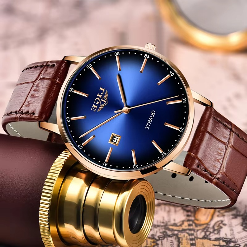 Picture of LIGE Waterproof Men Luxury Wrist Quartz Watch Sports Style Leather Watches
