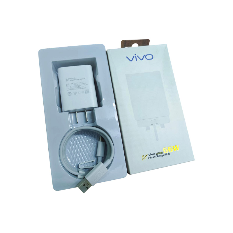 Picture of Vivo 66W FlashCharge 2.0 Charger for Vivo X Series & Latest/5G Phones.For Vivo V23 , V23e , V23e 5G , V23 5G , V23 Pro , V25 , V25 , Y35 ,Y55 , Y76 5G , Y75 ,  Y78 , Y78+ , iQOO Z7 , iQOO Z7s , iQOO Pad , X70 Pro