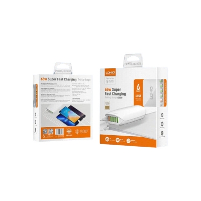 Picture of LDNIO A6573C 65W USB Super Fast Charging 6 Port USB Charger