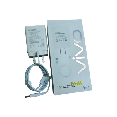 Picture of Vivo 66W FlashCharge 2.0 Charger for Vivo X Series & Latest/5G Phones.For Vivo V23 , V23e , V23e 5G , V23 5G , V23 Pro , V25 , V25 , Y35 ,Y55 , Y76 5G , Y75 ,  Y78 , Y78+ , iQOO Z7 , iQOO Z7s , iQOO Pad , X70 Pro