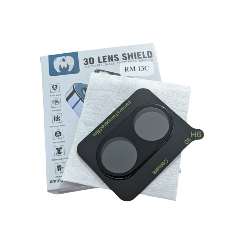 Picture of For Redmi 13c 1Pcs 3D Tempered Glass Camera Film For Redmi13C Full Coverage High-definition Scratch Proof Explosion-proof Black bBackground Camera Protector