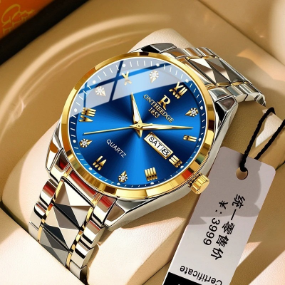 Picture of Luxury Men's Stainless Steel Watch Waterproof Quartz Date Business Wristwatch Sport Watch