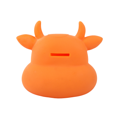 Picture of Cute Cow Coin Bank | Vibrant Orange Cartoon Cow Design | Durable PVC Piggy Bank for Kids | Fun Way to Encourage Saving Money Picture of Cute Cow Coin Bank | Vibrant Orange Cartoon Cow Design | Durable PVC Piggy Bank for Kids | Fun Way to Encourage Saving Money