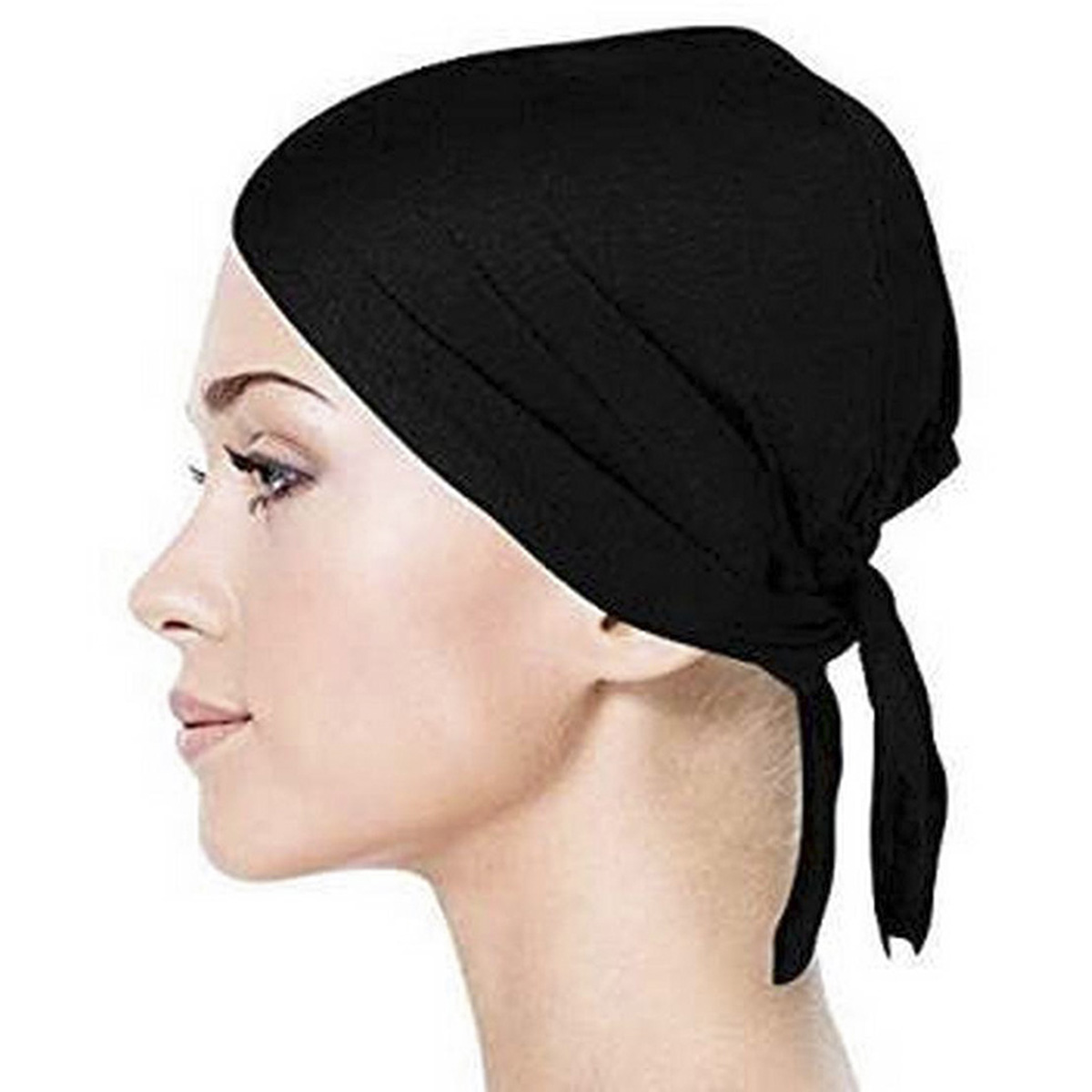 Picture of Comfortable Inner Cap for Wearing Hijab - black hijab cap hair cap hair cover