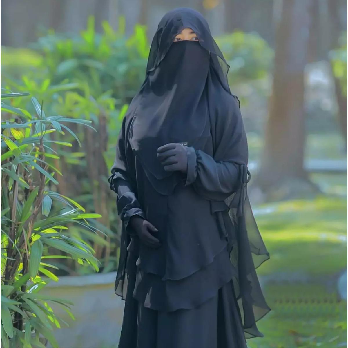 Picture of Three part hoodie niqab full coverage hoodie niqab jorjet niqab niqab for prayer