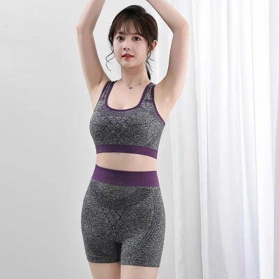Picture of New Sports set for jim beautiful back sexy sports wrap vest breatheble suppot  ladies sexy seamless underwater tube top jim training bra