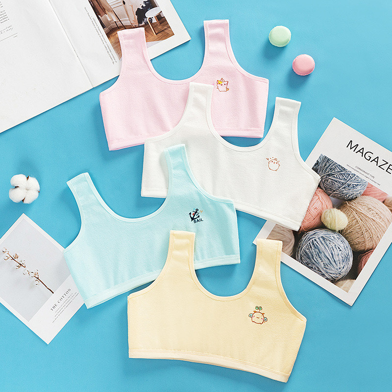 Picture of Growth period small vest for female students Pure cotton girls underwear for primary school junior high school girls bra teenagers bra