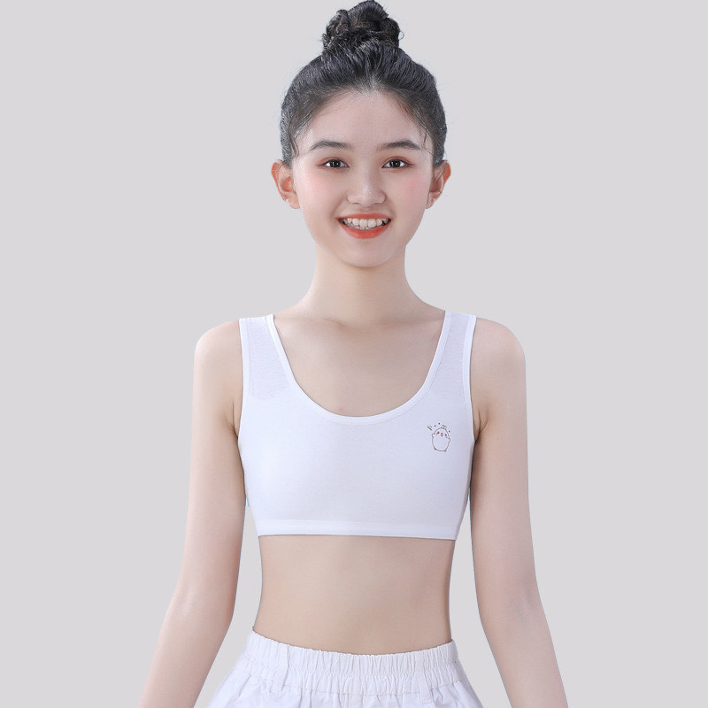 Picture of Growth period small vest for female students Pure cotton girls underwear for primary school junior high school girls bra teenagers bra
