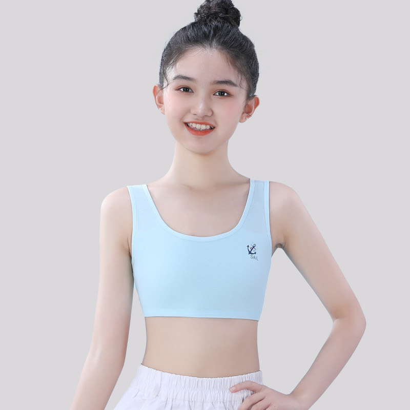 Picture of Growth period small vest for female students Pure cotton girls underwear for primary school junior high school girls bra teenagers bra