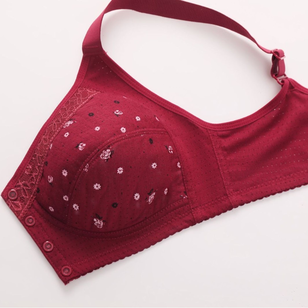 Picture of Breastfeeding Bra Maternity Bra Front Button Bra cotton Bra comfortable Bra new born baby feeding Bra showlder adjustable belt