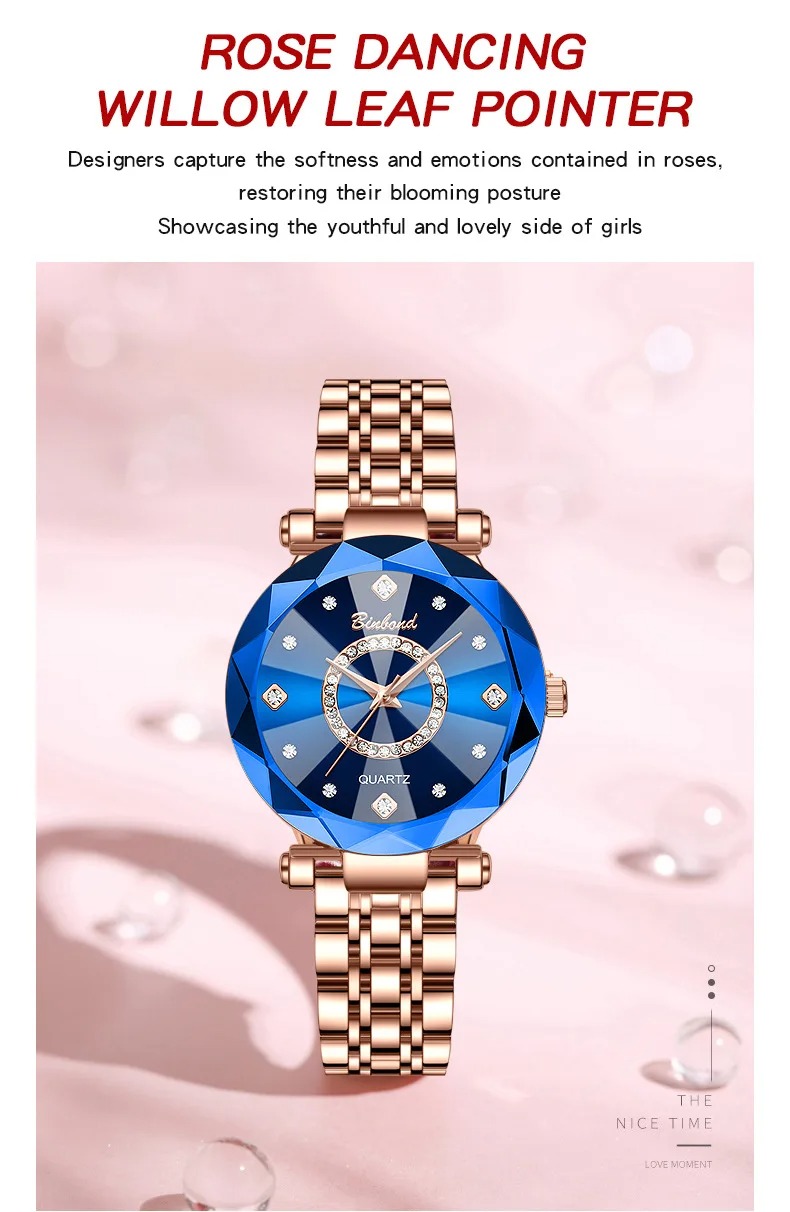 Picture of Woman Watch Light Luxury Brand Ocean Heart Starry Sky Sparkling Multi Edged Glass Precision Steel Ladies Fashion Quartz Watches