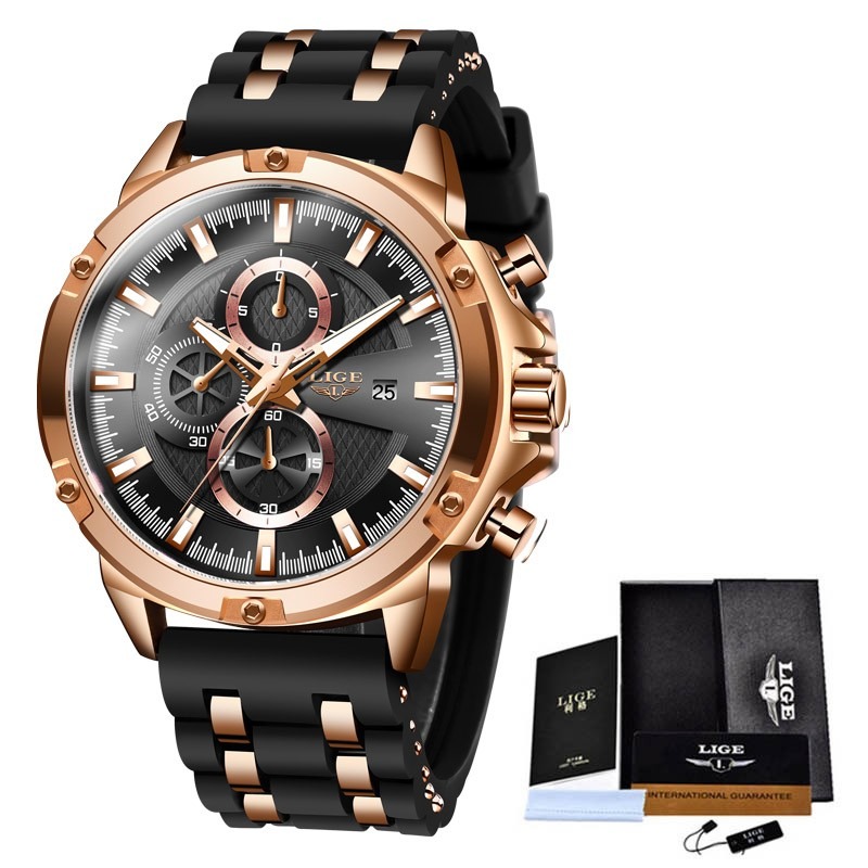 Picture of POEDAGAR LED Alarm Dual Time Display Digital Quartz Men Watch
