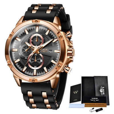 Picture of POEDAGAR LED Alarm Dual Time Display Digital Quartz Men Watch