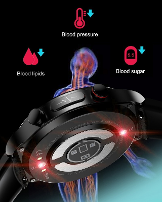 Picture of 2024 ECG+PPG Sapphire Glass Blood Glucose Smart Watch Men Full Touch Screen Health Watches Laser Treatment Three High Smartwatch