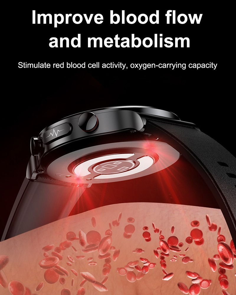 Picture of 2024 ECG+PPG Sapphire Glass Blood Glucose Smart Watch Men Full Touch Screen Health Watches Laser Treatment Three High Smartwatch
