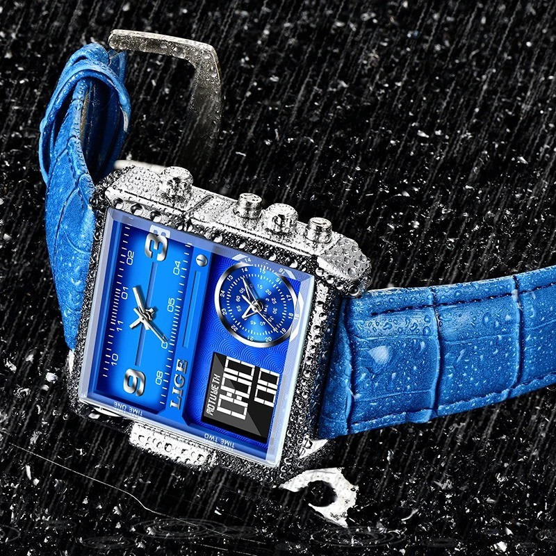 Picture of LIGE 8925A Top Brand Luxury Mens Watches Square Digital Sports Quartz Wrist Watch for Men Waterproof Stopwatch Relogio Masculino
