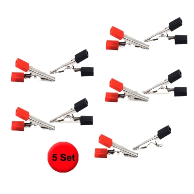 Picture of Metal Electrical Meter Clamp For Testing Meter Probe Black And Red Alligator Clip Also Use As Battery Clip- 5 Set Picture of Metal Electrical Meter Clamp For Testing Meter Probe Black And Red Alligator Clip Also Use As Battery Clip- 5 Set