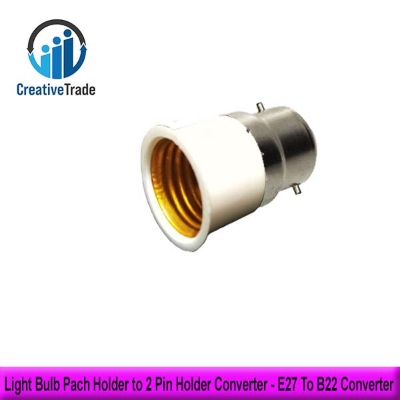Picture of Light Bulb Pach Holder to 2 Pin Holder Converter Adapter Plug Extender Lamp holder- E27 To B22 Converter