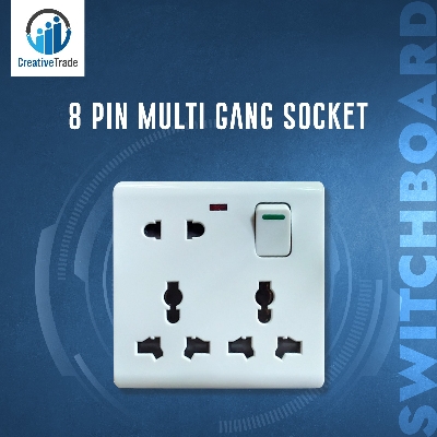 Picture of High Quality - 8 Pin Mult Gang Socket Double 3 Pin - 1 Piece- Only Socket - Easy to Use And Maintain - Refine and Excellent Picture of High Quality - 8 Pin Mult Gang Socket Double 3 Pin - 1 Piece- Only Socket - Easy to Use And Maintain - Refine and Excellent