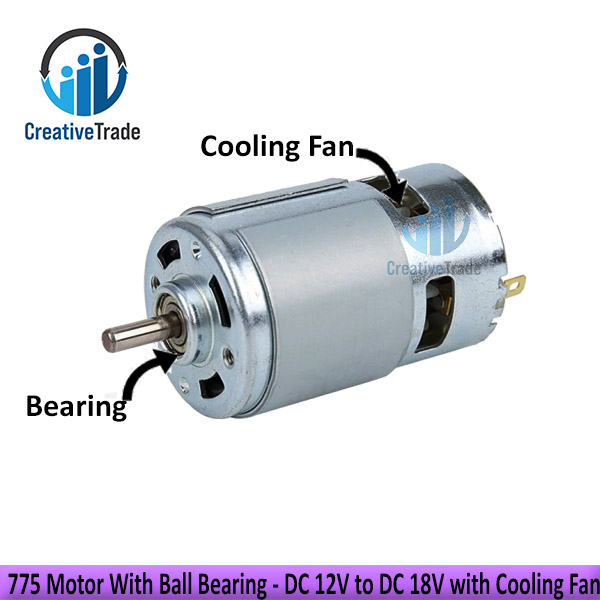 Picture of 775 Motor With Dual Bearing - DC 12V Use For Hand Drill Machine, Grinding Machine, Car Wash Pump, Water Pump - dc motor Picture of 775 Motor With Dual Bearing - DC 12V Use For Hand Drill Machine, Grinding Machine, Car Wash Pump, Water Pump - dc motor