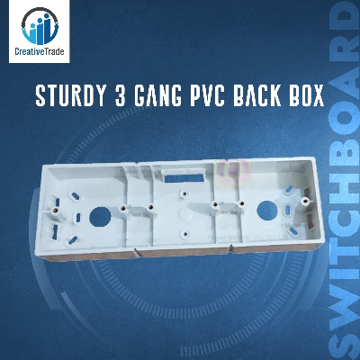 Picture of Sturdy 3 Gang PVC Back Box for Gang Switches and Sockets - Perfect Fit for Electrical Gang Switch and Gang Socket Installations Picture of Sturdy 3 Gang PVC Back Box for Gang Switches and Sockets - Perfect Fit for Electrical Gang Switch and Gang Socket Installations
