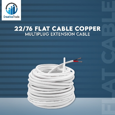 Picture of 22/76 Flat Cable Copper 2 Core Wire- 15 feet (5 Yards) Use For Multiplug Extension Cable, Table Fan Cable, Ceiling Fan Cable, Pendant Light Cable, 1 Horse Water Pump and Others - multi plug Picture of 22/76 Flat Cable Copper 2 Core Wire- 15 feet (5 Yards) Use For Multiplug Extension Cable, Table Fan Cable, Ceiling Fan Cable, Pendant Light Cable, 1 Horse Water Pump and Others - multi plug