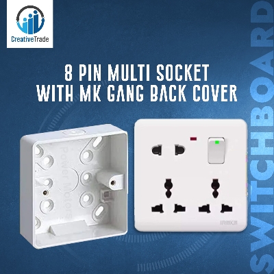 Picture of Electric 8 Pin Multi Gang Socket With Single Gang PVC Back Box