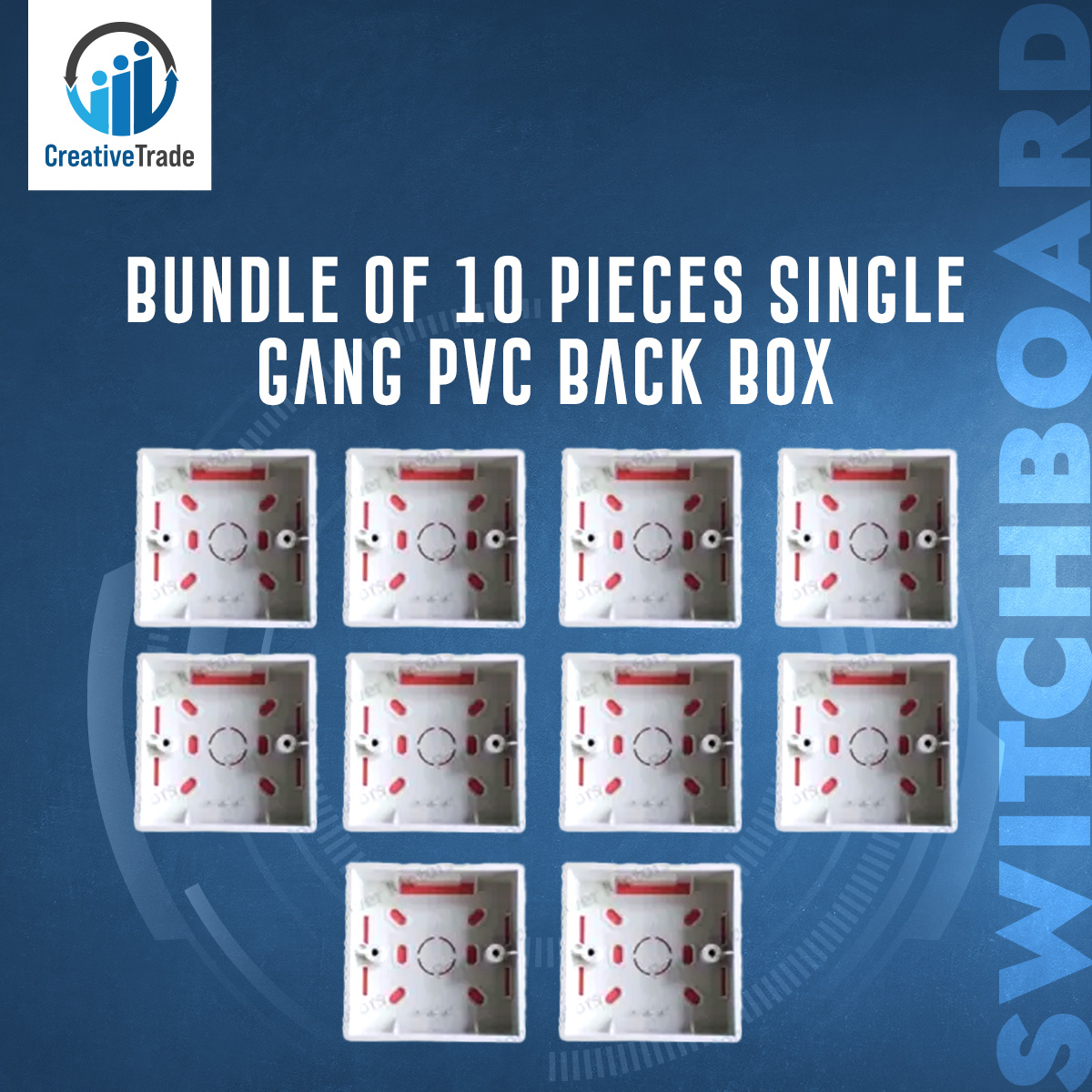 Picture of Bundle of 10 Pieces Single Gang PVC Back Box - Safe - Organize Your Electrical Wiring Neatly - Durable Spacious Organized Picture of Bundle of 10 Pieces Single Gang PVC Back Box - Safe - Organize Your Electrical Wiring Neatly - Durable Spacious Organized