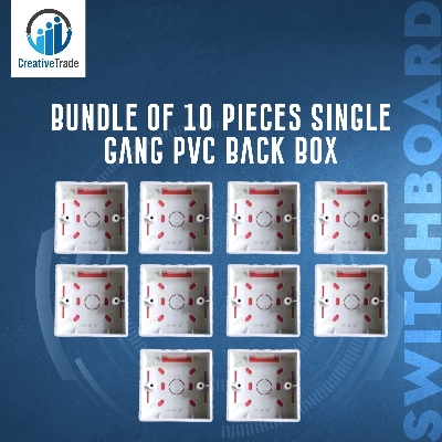 Picture of Bundle of 10 Pieces Single Gang PVC Back Box - Safe - Organize Your Electrical Wiring Neatly - Durable Spacious Organized Picture of Bundle of 10 Pieces Single Gang PVC Back Box - Safe - Organize Your Electrical Wiring Neatly - Durable Spacious Organized