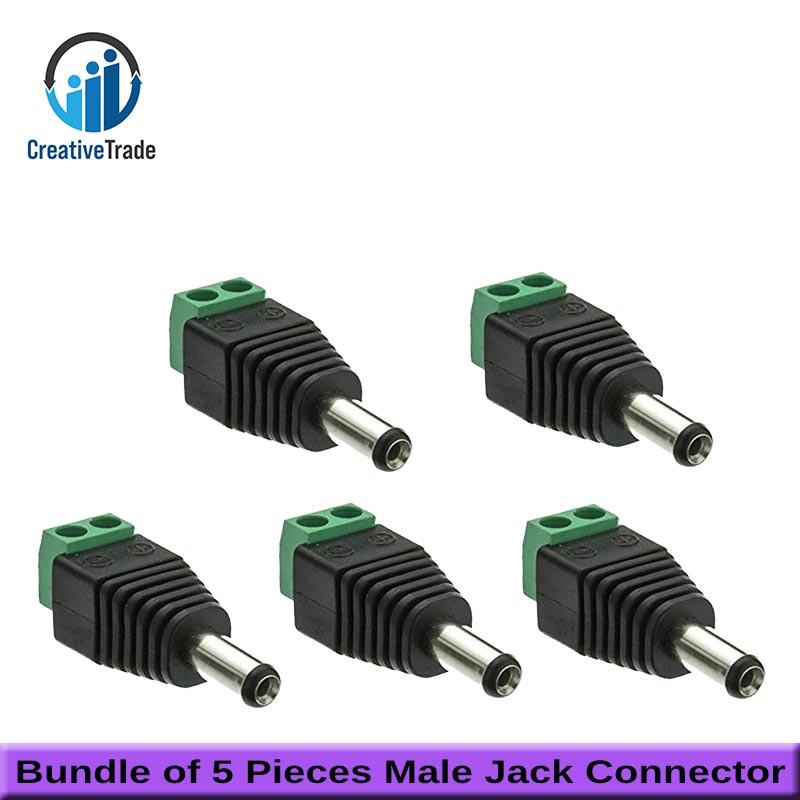 Picture of Bundle of 5 Pieces DC 12V Adapter Connector Male Jack Power Plug for LED Strip Light and CCTV Caamera Easy to Use and Maintain Picture of Bundle of 5 Pieces DC 12V Adapter Connector Male Jack Power Plug for LED Strip Light and CCTV Caamera Easy to Use and Maintain