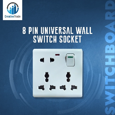 Picture of Universal Wall Switch Socket - 8 Pin Universal Socket- Only Socket Picture of Universal Wall Switch Socket - 8 Pin Universal Socket- Only Socket