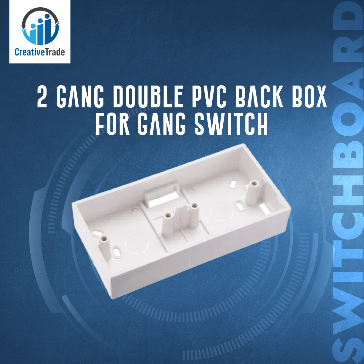 Picture of 2 Gang Double PVC Back Box For Gang Switch, Gang Socket Picture of 2 Gang Double PVC Back Box For Gang Switch, Gang Socket