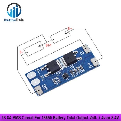 Picture of 2S 8A Bms Circuit For 18650 Battery Total Output Volt- 7.4V Or 8.4V - Solar Panel Picture of 2S 8A Bms Circuit For 18650 Battery Total Output Volt- 7.4V Or 8.4V - Solar Panel