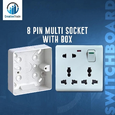 Picture of Universal 8 pin Multi Socket With Free MK Gang Back Cover Easy to Use and Maintain Picture of Universal 8 pin Multi Socket With Free MK Gang Back Cover Easy to Use and Maintain