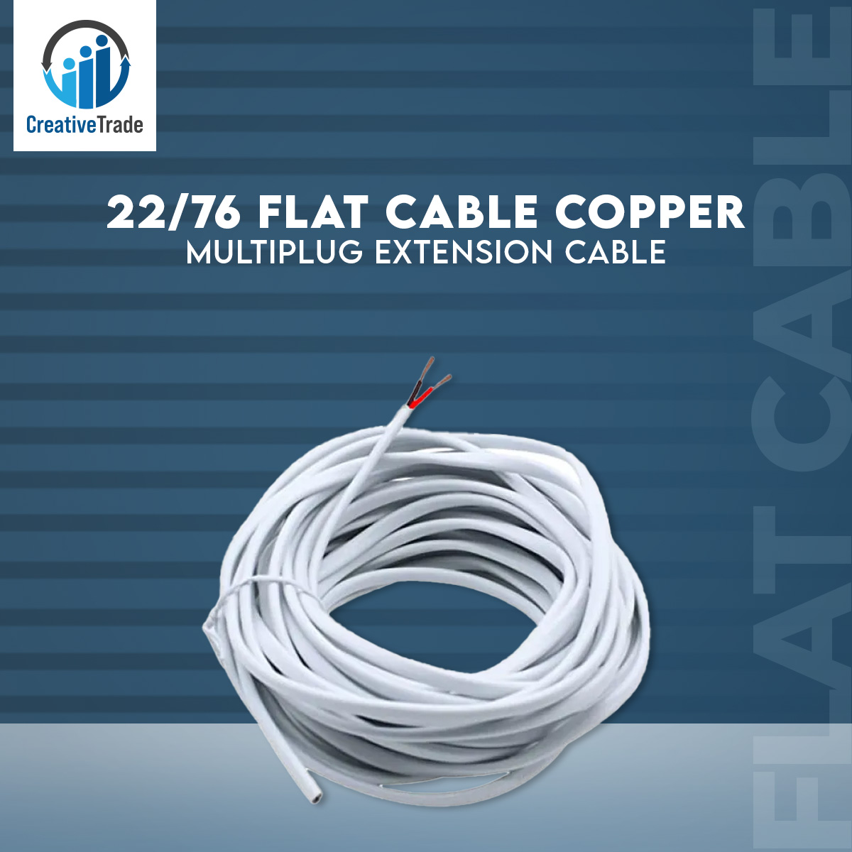 Picture of 22/76 Flat Cable Copper 2 Core Wire- 10 feet Use For Multiplug Extension Cable, Table Fan Cable, Ceiling Fan Cable, Pendant Light Cable, 1 Horse Water Pump and Others - multi plug Picture of 22/76 Flat Cable Copper 2 Core Wire- 10 feet Use For Multiplug Extension Cable, Table Fan Cable, Ceiling Fan Cable, Pendant Light Cable, 1 Horse Water Pump and Others - multi plug