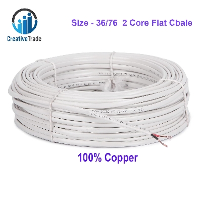 Picture of 1 coil 36/76 Flat Cable Copper 2 Core Wire Use For Multiplug Extension Cable, Table Fan Cable, Ceiling Fan Cable, Pendant Light Cable, 1.3 Horse Water Pump and Others Picture of 1 coil 36/76 Flat Cable Copper 2 Core Wire Use For Multiplug Extension Cable, Table Fan Cable, Ceiling Fan Cable, Pendant Light Cable, 1.3 Horse Water Pump and Others
