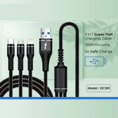 Picture of Dc-301 Long 3-In-1 Multi Charging Cable From Usb To Micro Type C & I_Phone - Type C Cable